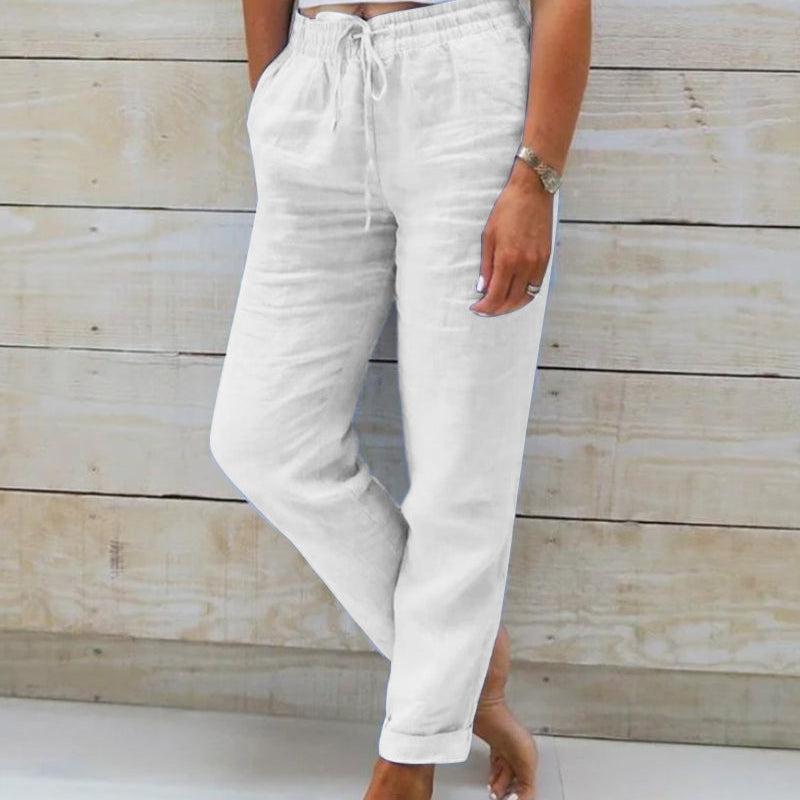 Pantalon en lin fluide | Taille élastique | Confort & fraîcheur