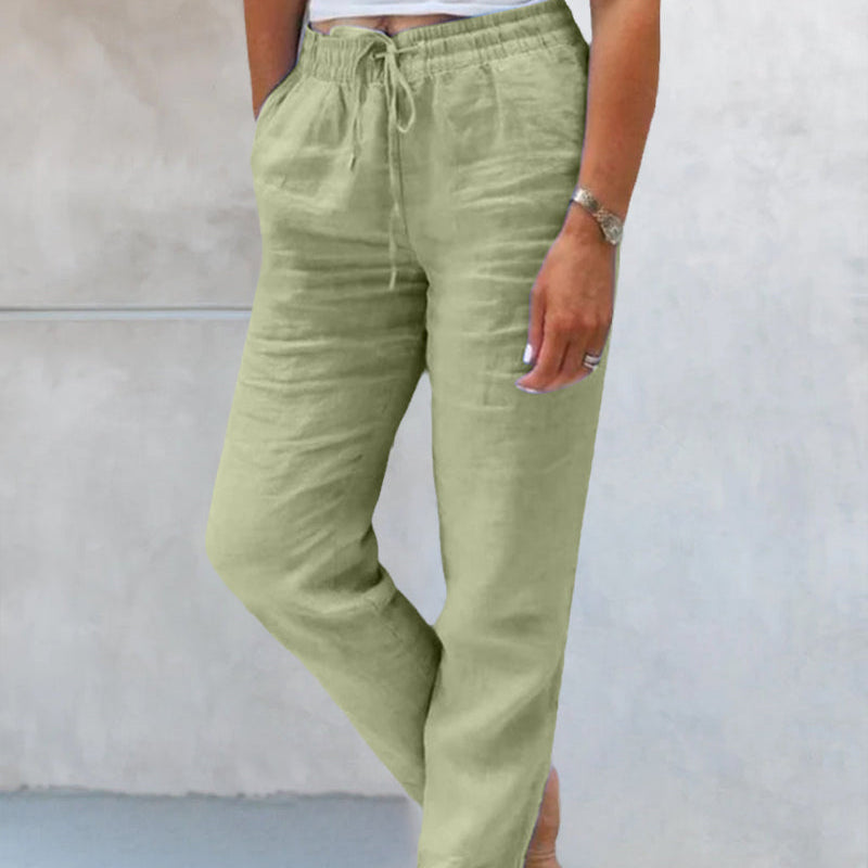 Pantalon en lin fluide | Taille élastique | Confort & fraîcheur