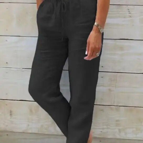Pantalon en lin fluide | Taille élastique | Confort & fraîcheur