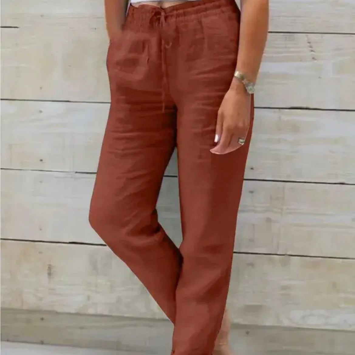 Pantalon en lin fluide | Taille élastique | Confort & fraîcheur