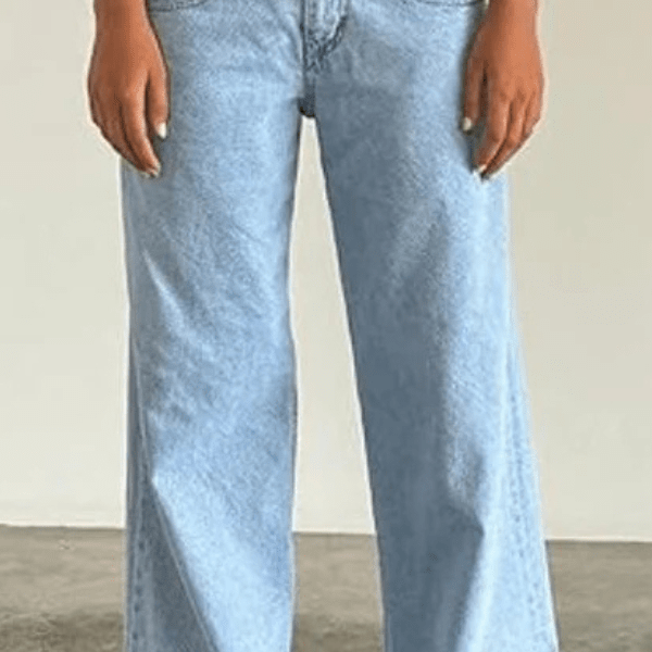 Lavinque Jeans Bleu denim / XS Jean Large Taille Haute | Confort | Style Rétro et Moderne