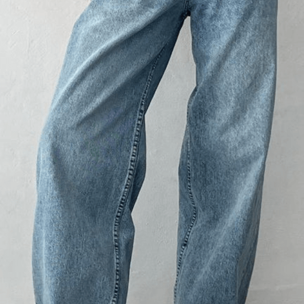 Lavinque Jeans Bleu indigo / XS Jean Large Taille Haute | Confort | Style Rétro et Moderne