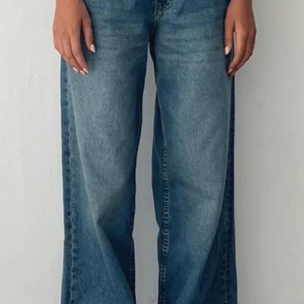 Lavinque Jeans Bleu vintage / XS Jean Large Taille Haute | Confort | Style Rétro et Moderne