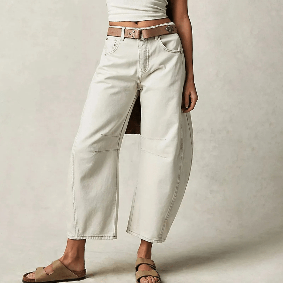 Lavinque Pants Blanc / S Jean Avant-Gardiste Découpe Ouverte | Style Audacieux | Tendance & Original