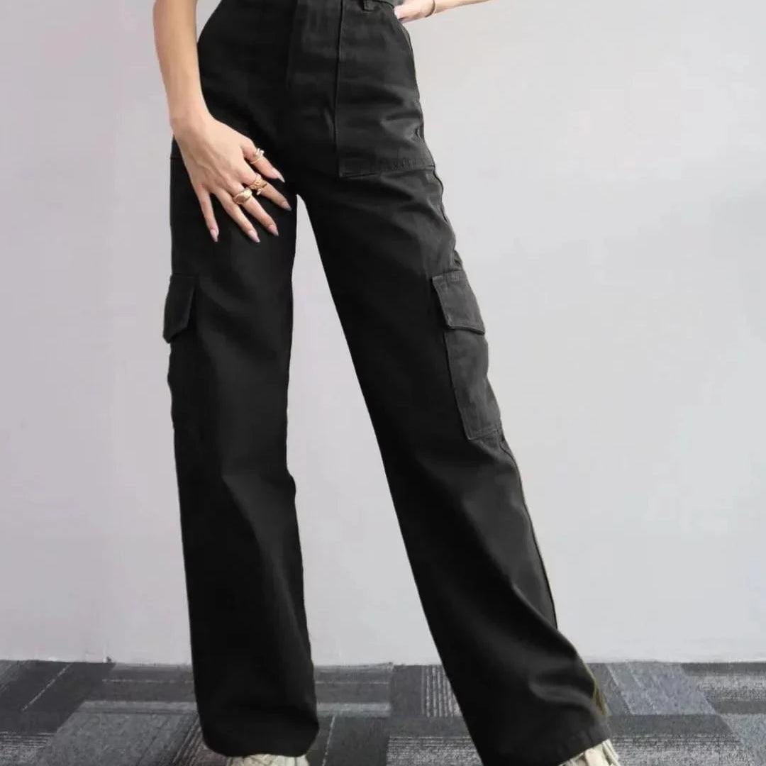 Lavinque Pants Noir / S Pantalon Cargo Taille Haute | Confort | Tendance et Polyvalent