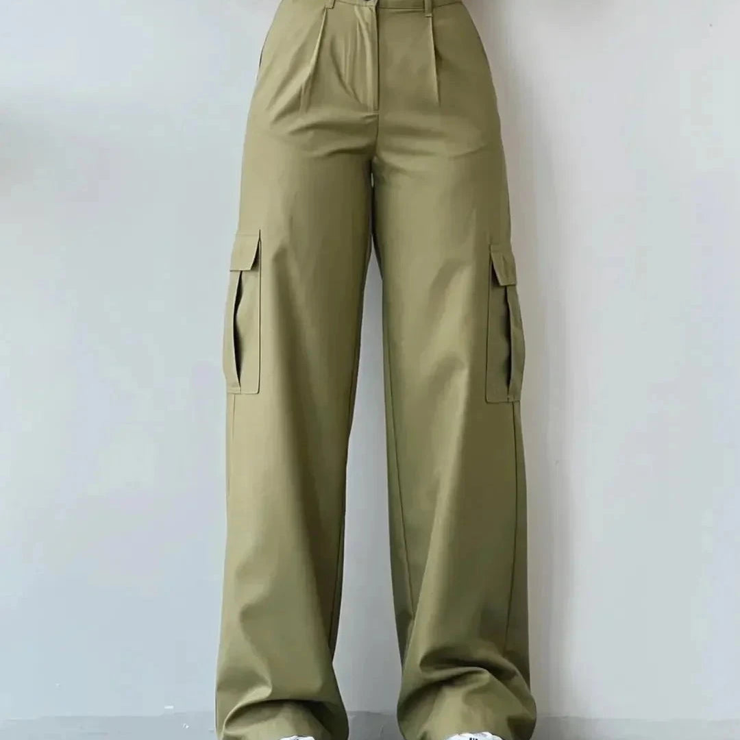 Lavinque Pants Vert / S Pantalon Cargo Taille Haute | Confort | Tendance et Polyvalent