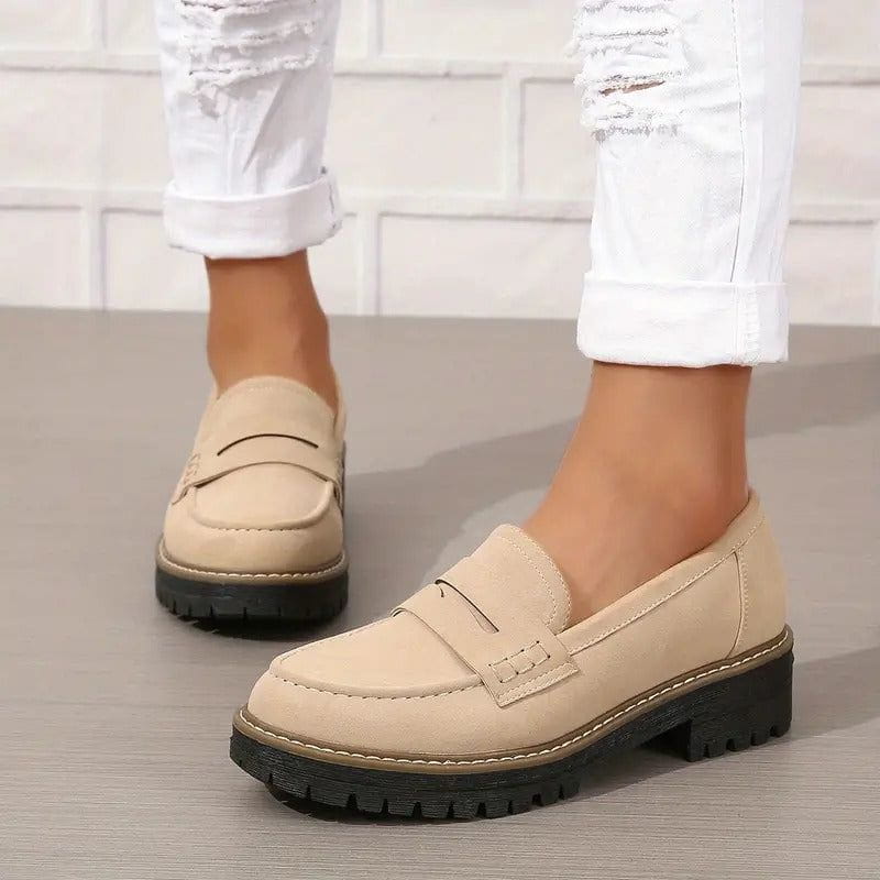 Lavinque Shoes Beige / 35 Mocassins Femme | Élégance & Confort | Semelle Épaisse Antidérapante