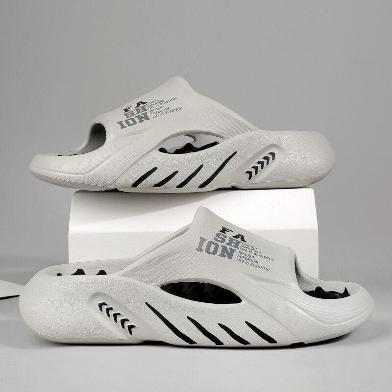 Lavinque Slippers Gris Noir / 38-39 Claquettes Sport Homme | Confort & Amorti | Design Moderne et Ergonomique