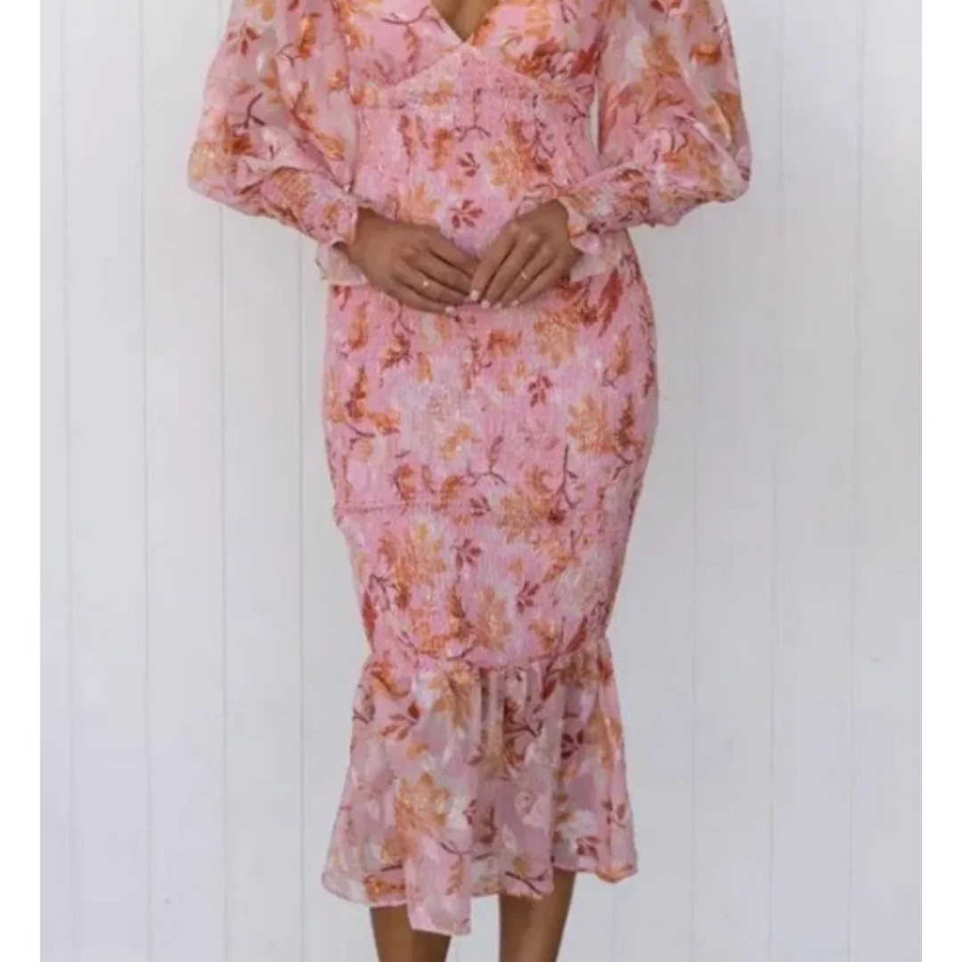 Robe Midi Fleurie Élégante