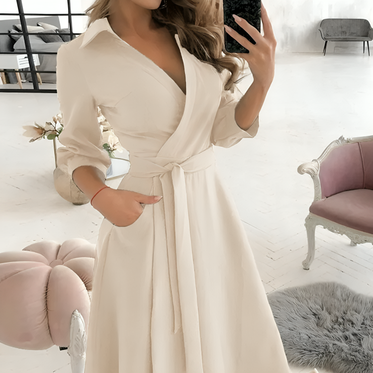 Robe portefeuille à col chemise