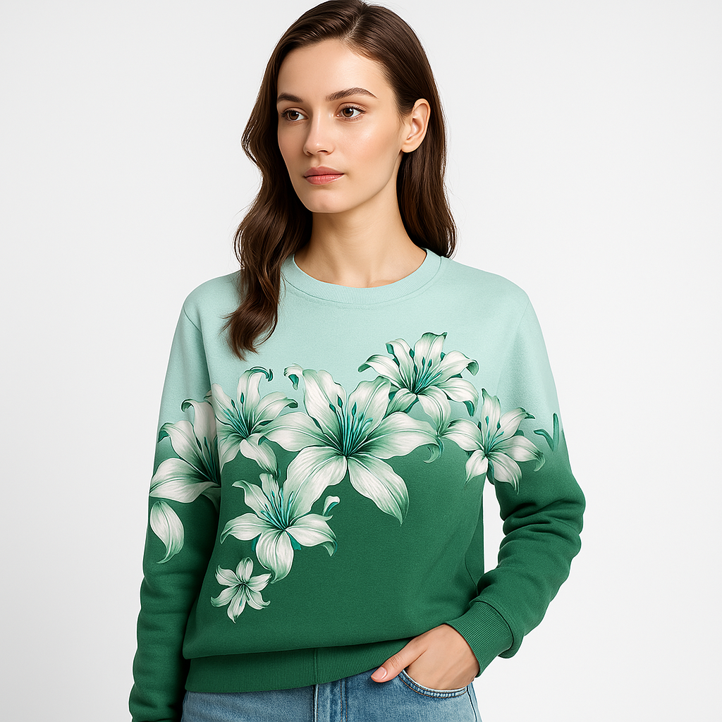 Sweat Imprimé Lys | Multicolore | Frais, Floral et Décontracté