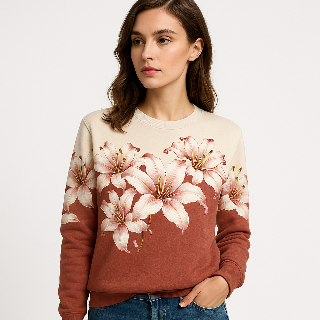 Sweat Imprimé Lys | Multicolore | Frais, Floral et Décontracté