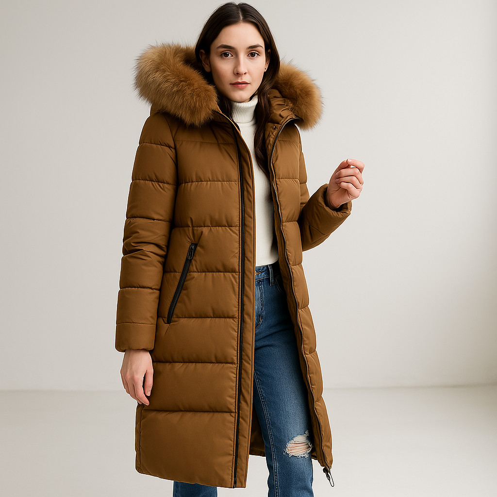 Doudoune Longue avec Capuche en Fausse Fourrure | Hiver | Ultra-Chaleur