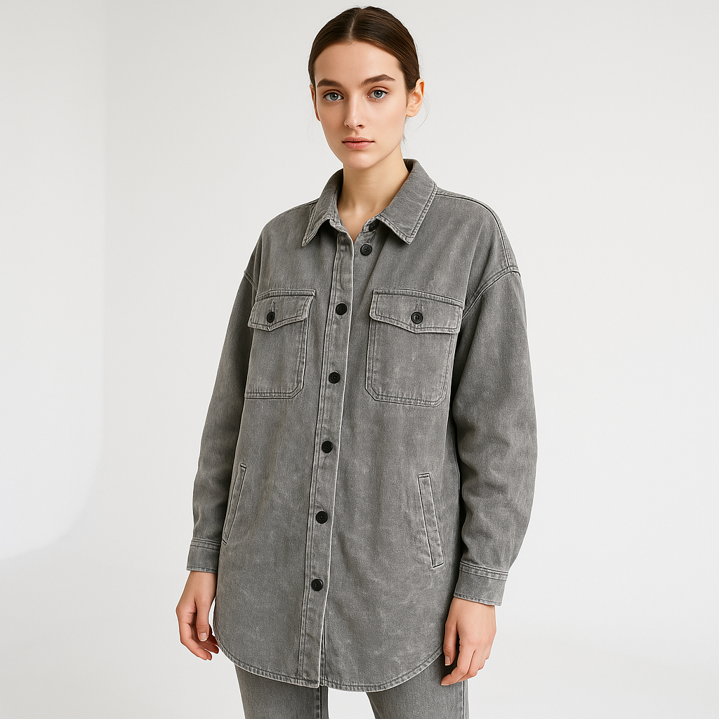 Surchemise Effet Usé | Velours Côtelé | Style Décontracté Oversize