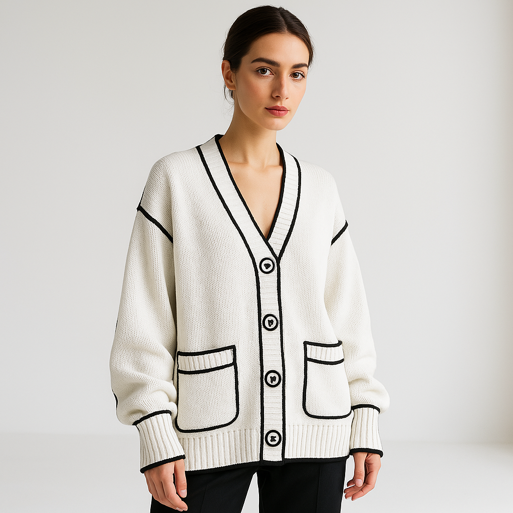 Cardigan Esquissé | Graphique | Oversize Créatif