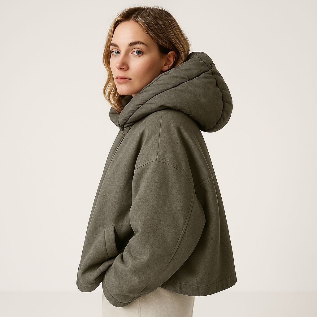 Veste Oversize à Capuche | Grise | Matelassée et Moderne