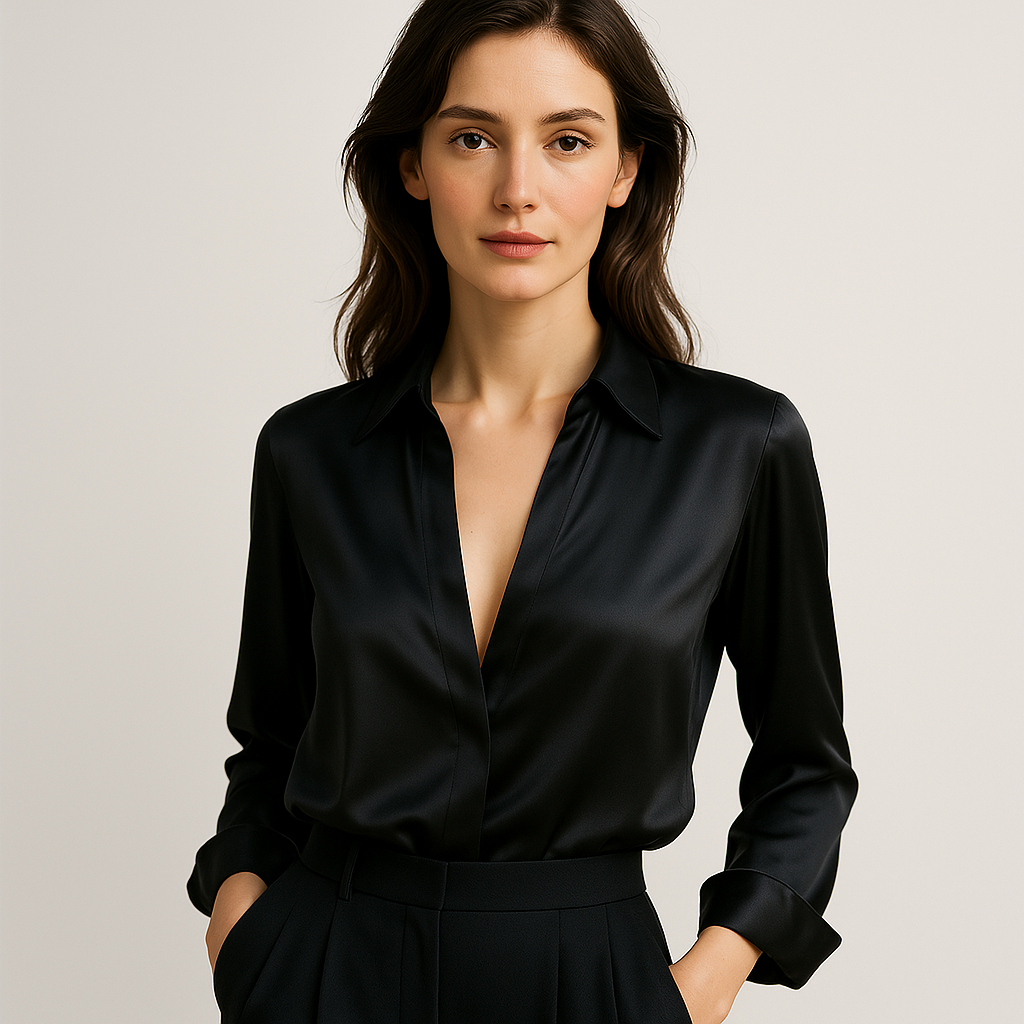 Chemise Satinée Élégante | Finition Brillante | Confort Haut de Gamme