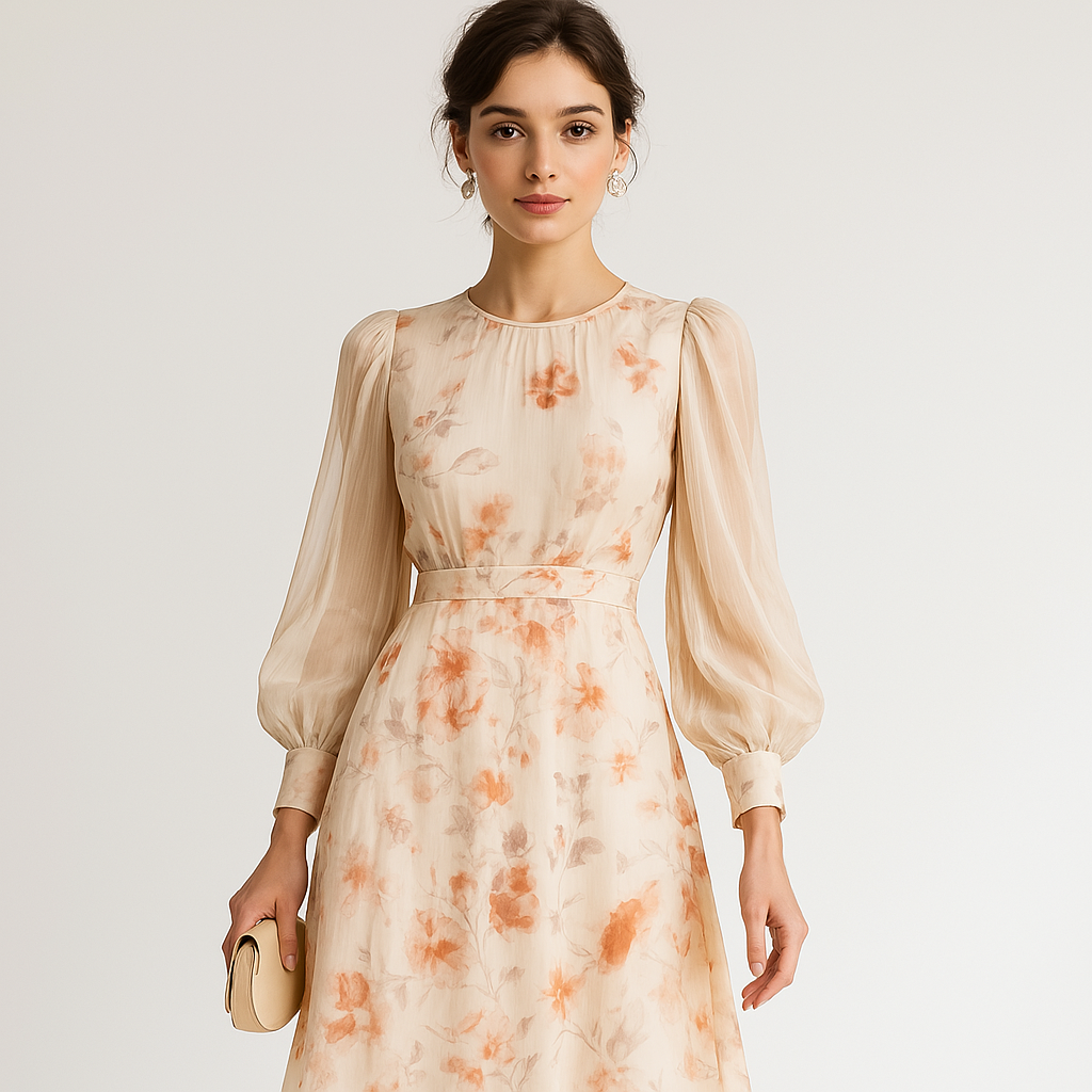 Robe Fleurie Élégante | Tissu Aérien | Charme Romantique