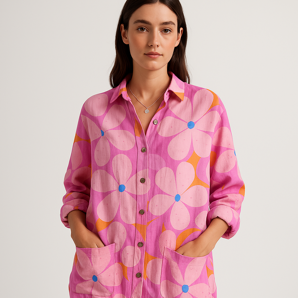 Chemise à Motifs Artistiques | Décontractée et Stylée | Tissu Léger