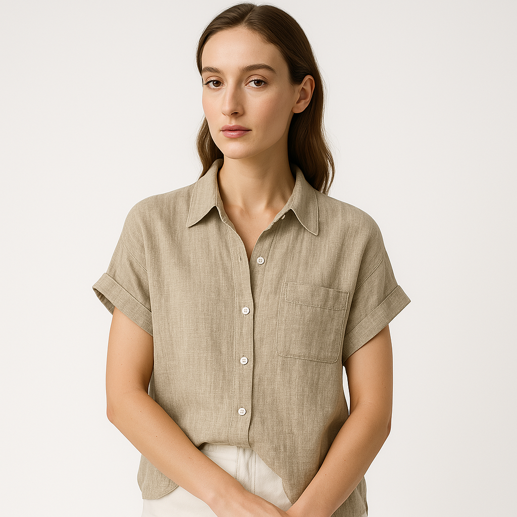 Chemise Décontractée d’Été | Lin Mélangé | Boutonnée et Fluide