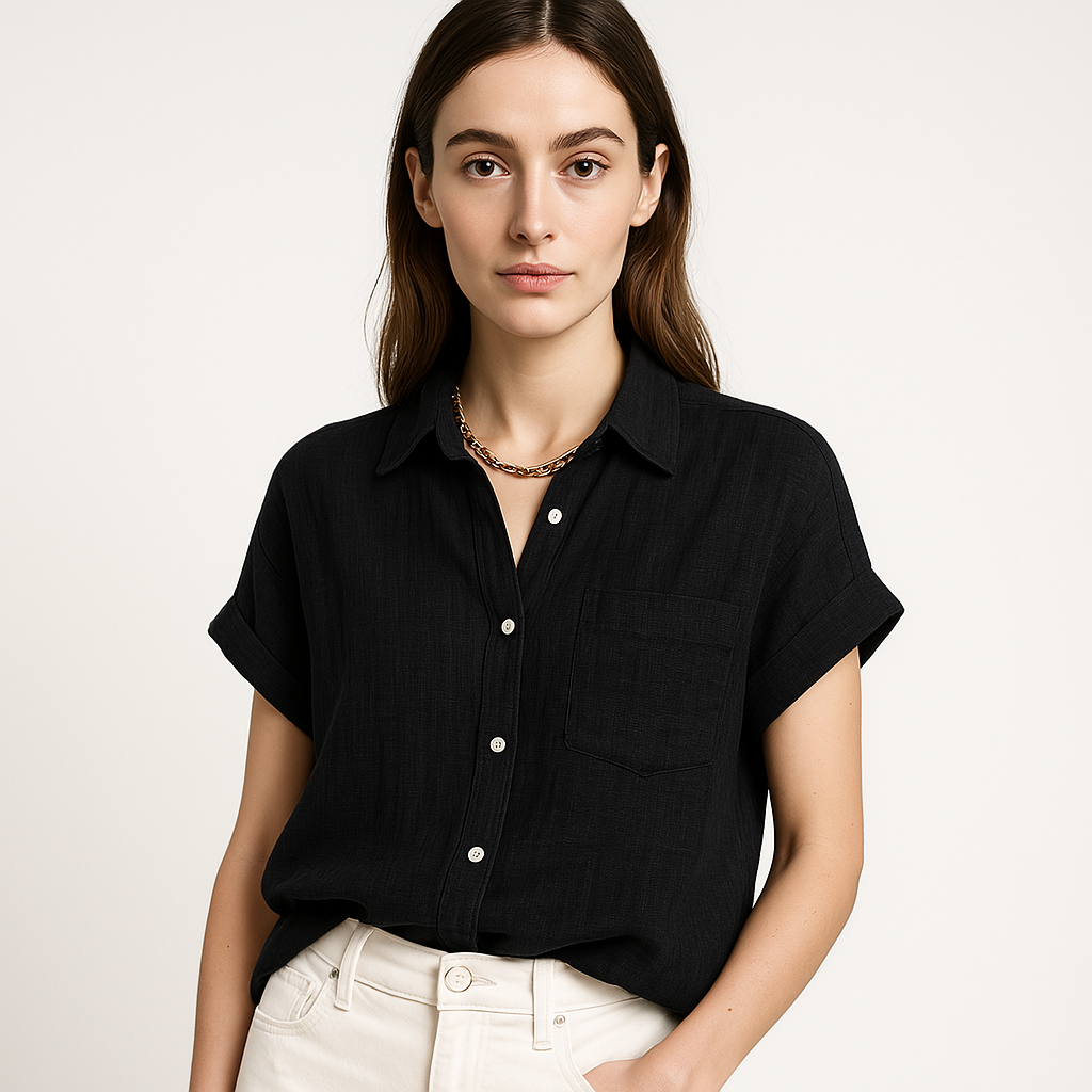 Chemise Décontractée d’Été | Lin Mélangé | Boutonnée et Fluide