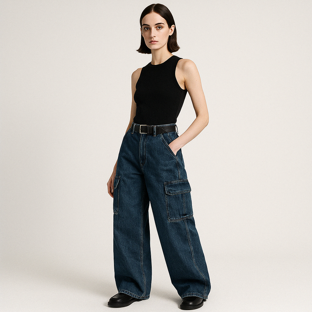 Jean Cargo Large | Taille Haute | Streetwear Urbain