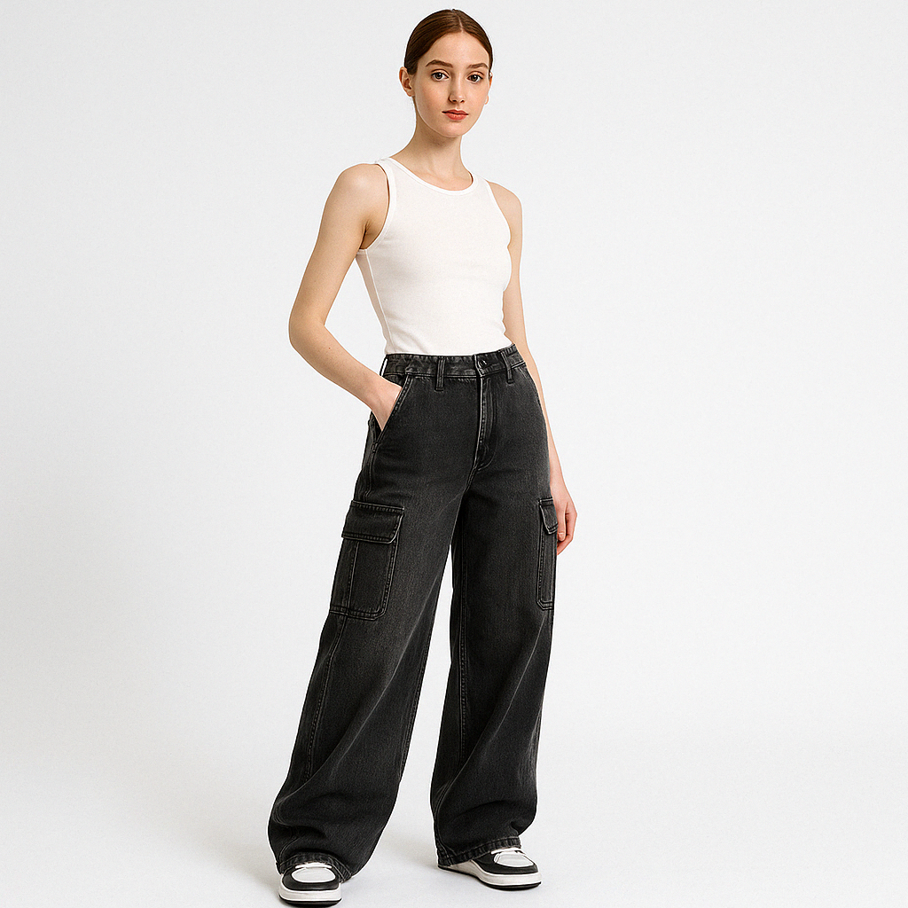 Jean Cargo Large | Taille Haute | Streetwear Urbain