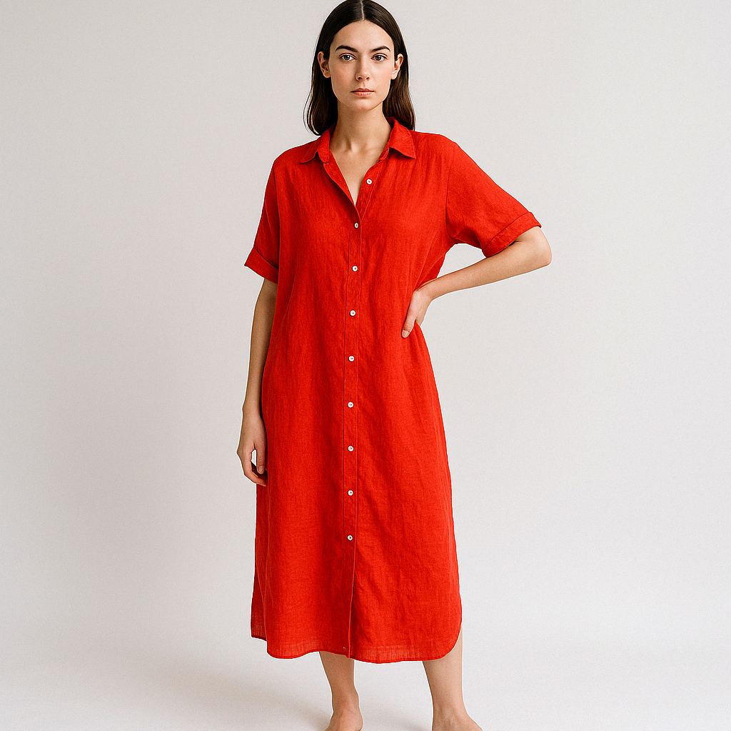 Robe Chemise d’Été | Lin Léger | Élégance Décontractée