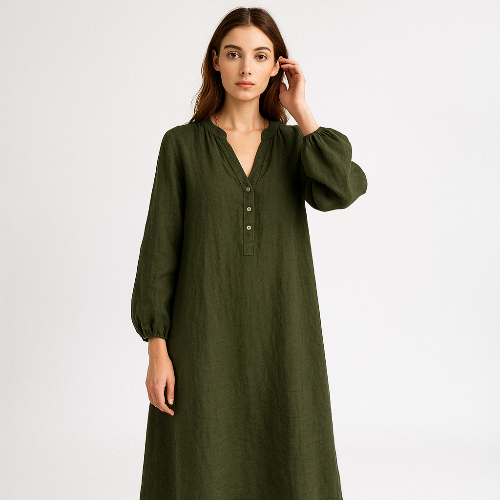 Robe Longue en Lin | Élégance Décontractée | Confort Estival