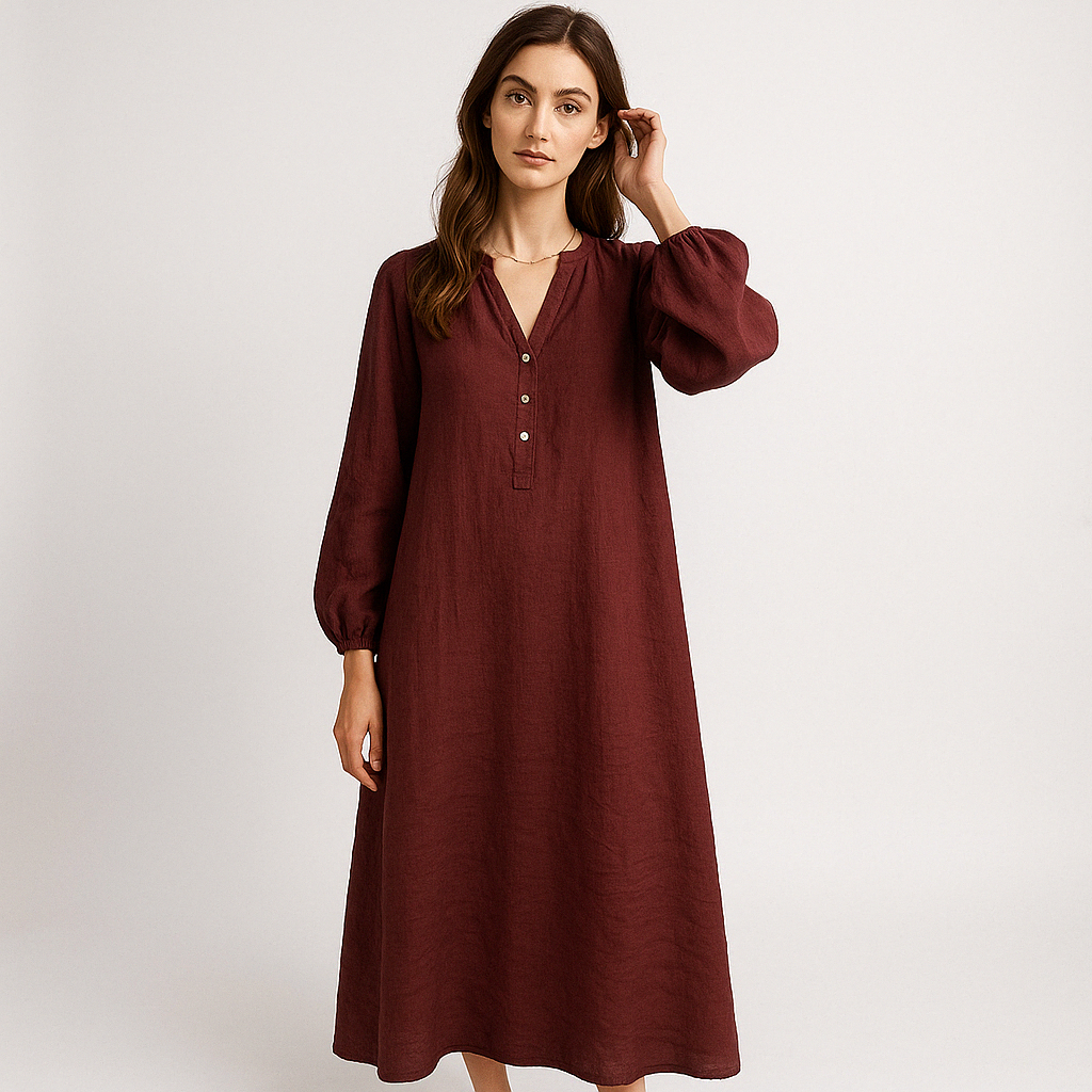Robe Longue en Lin | Élégance Décontractée | Confort Estival