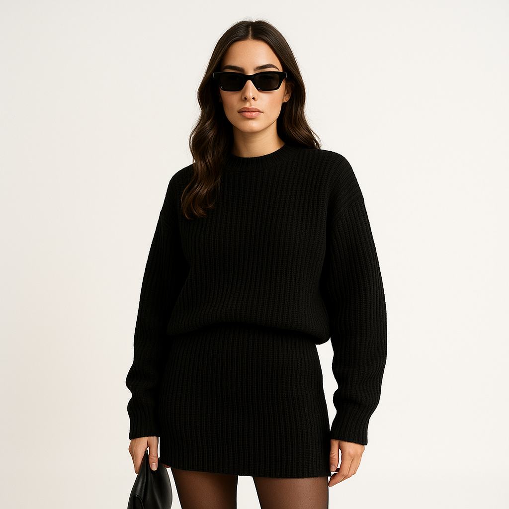 Ensemble Jupe & Pull en Maille | Automne | Confort & Élégance