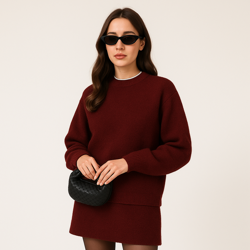 Ensemble Jupe & Pull en Maille | Automne | Confort & Élégance