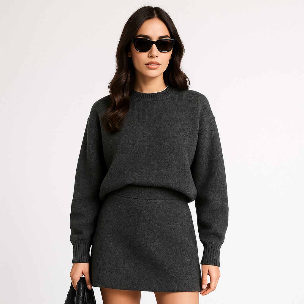 Ensemble Jupe & Pull en Maille | Automne | Confort & Élégance