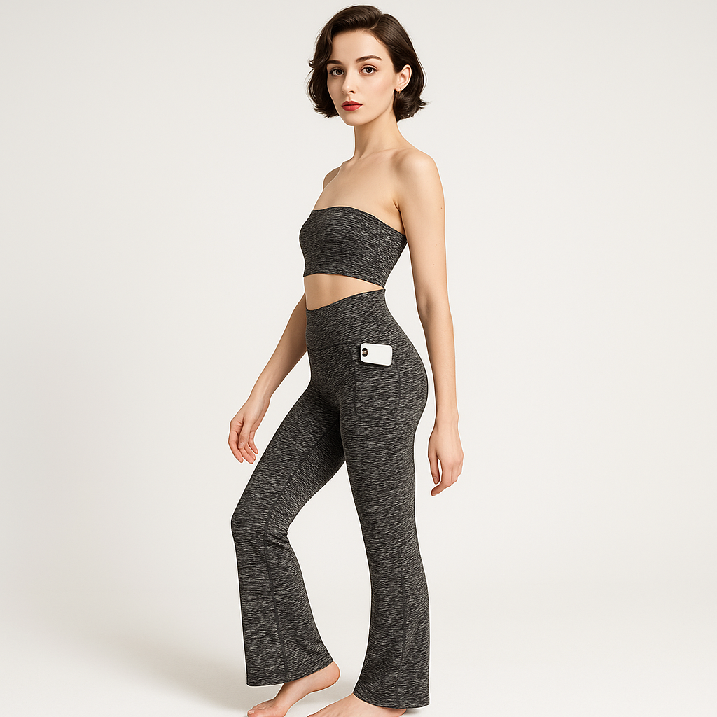 Legging Évasé Taille Haute | Poche Latérale | Confort Sport & Casual
