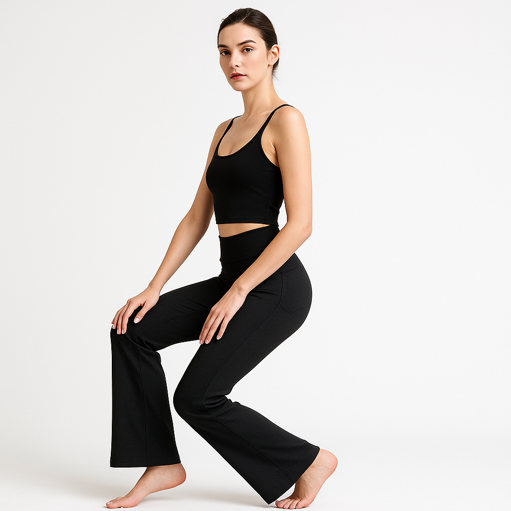 Legging Évasé Taille Haute | Poche Latérale | Confort Sport & Casual