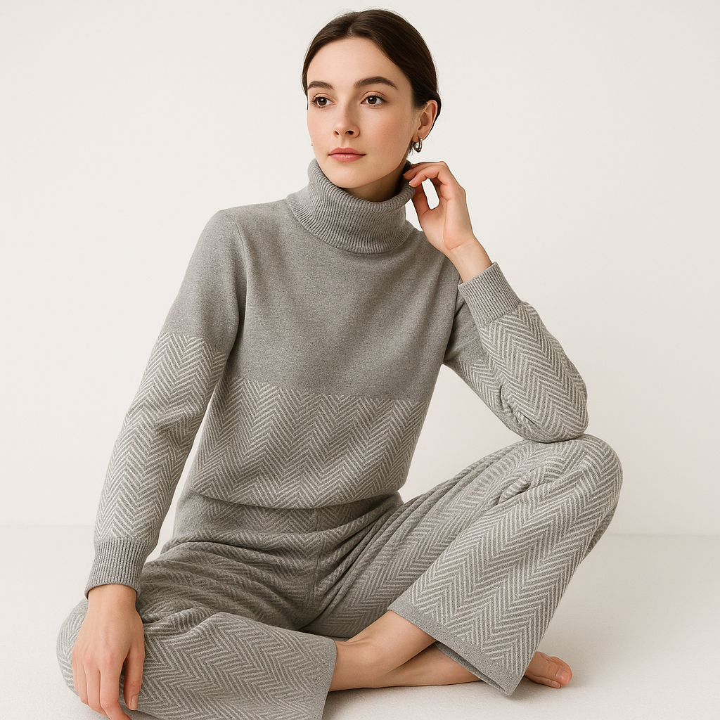 Set Pull & Pantalon Chevron | Confort Élégant | Deux Pièces Maille