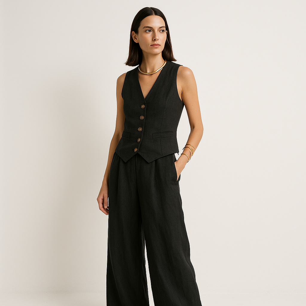 Ensemble Lin Femme | Sans Manches | Élégant et Aéré