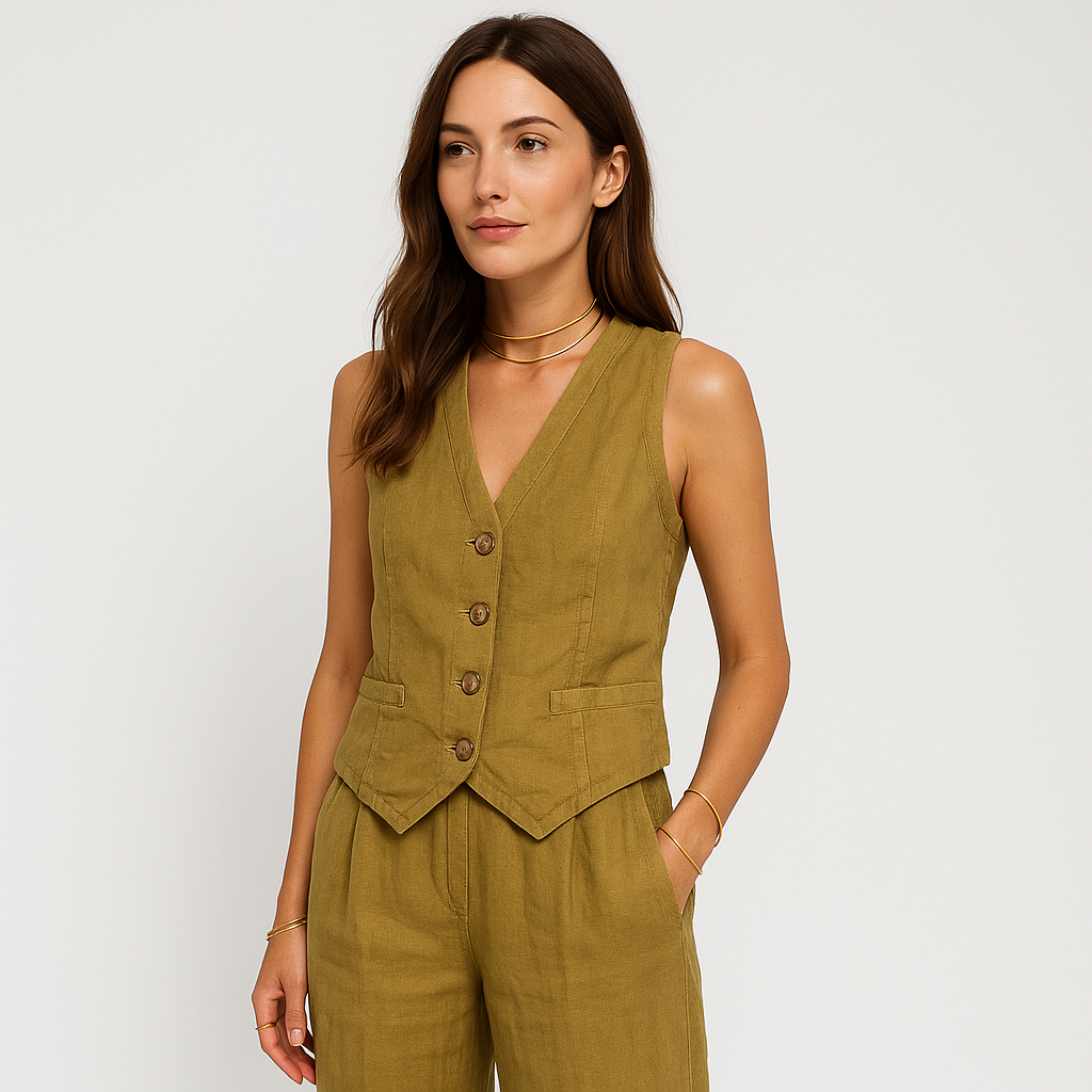 Ensemble Lin Femme | Sans Manches | Élégant et Aéré