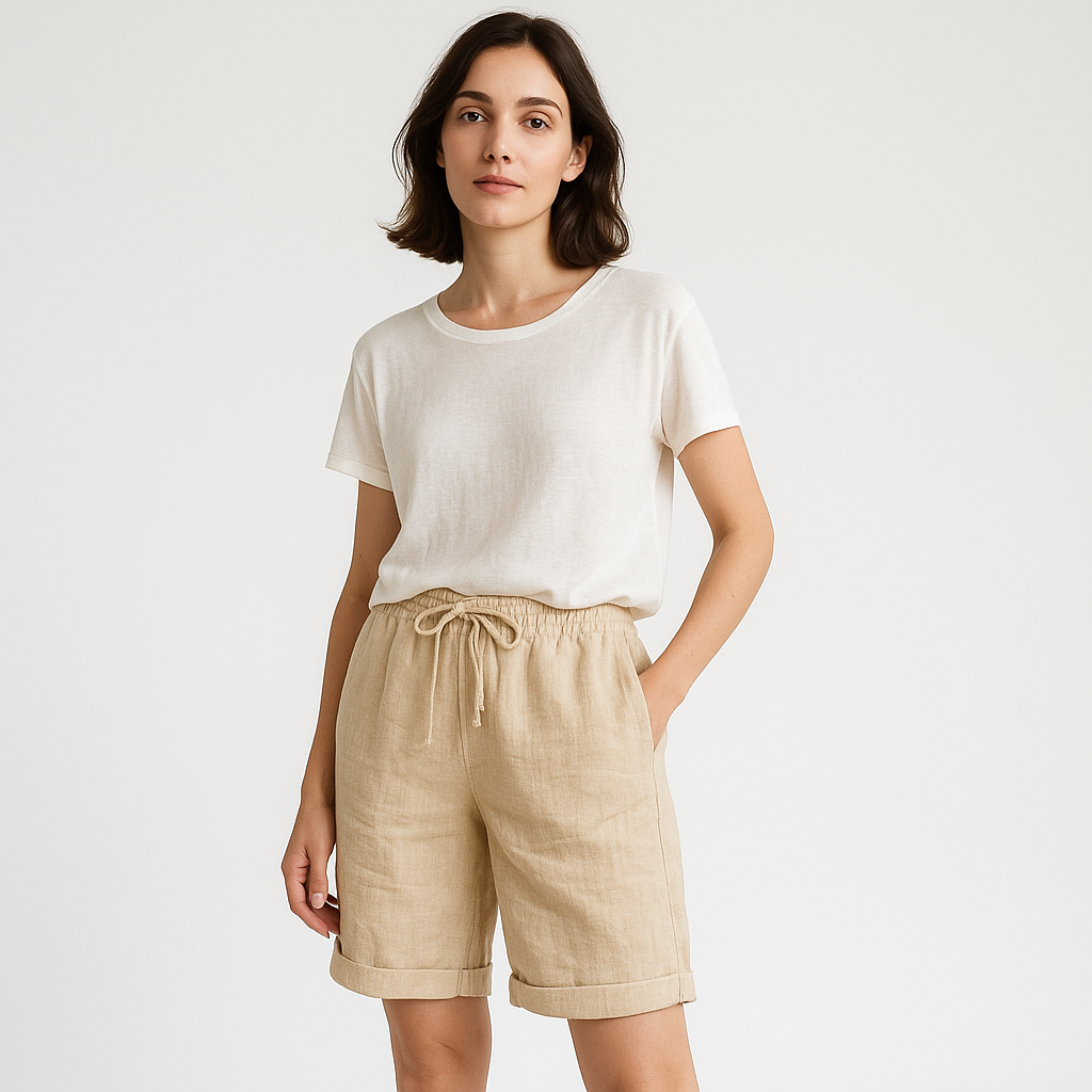 Short Long en Lin Femme | Décontracté | Léger et Respirant