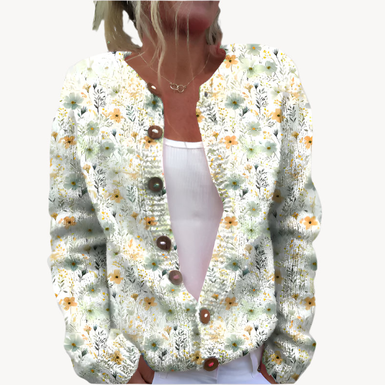 Floral Buttoned Cardigan | Cozy Elegance | Versatile Style
