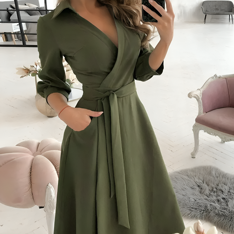 Robe portefeuille à col chemise