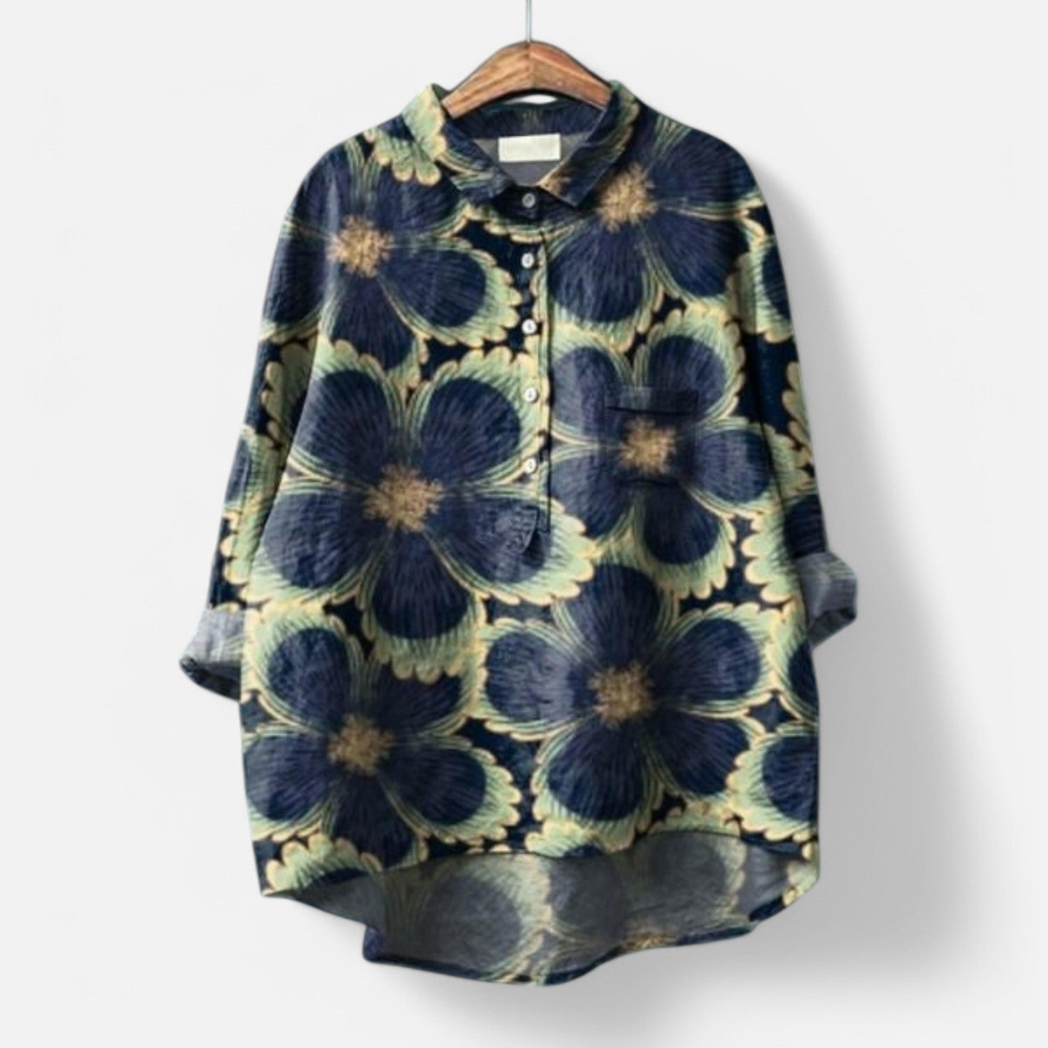 Chemise Oversize Fleurie | Coton Doux | Style Artistique et Décontracté