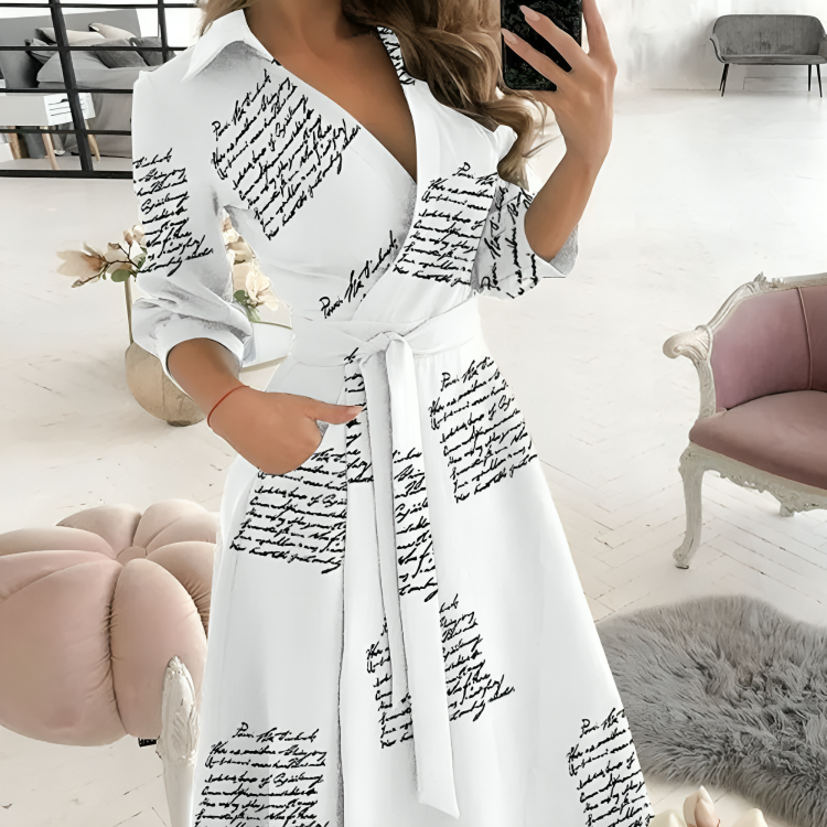 Robe portefeuille à col chemise