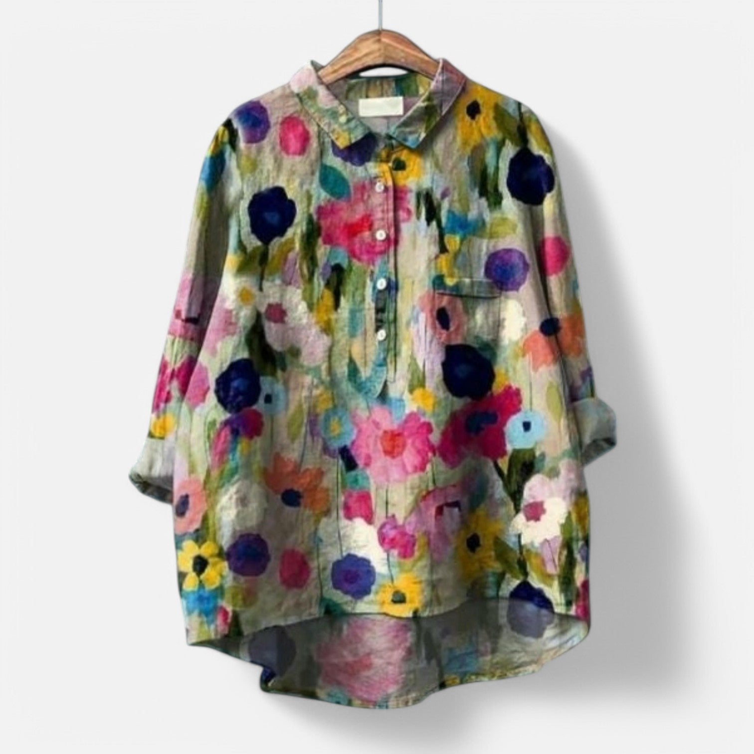 Chemise Oversize Fleurie | Coton Doux | Style Artistique et Décontracté