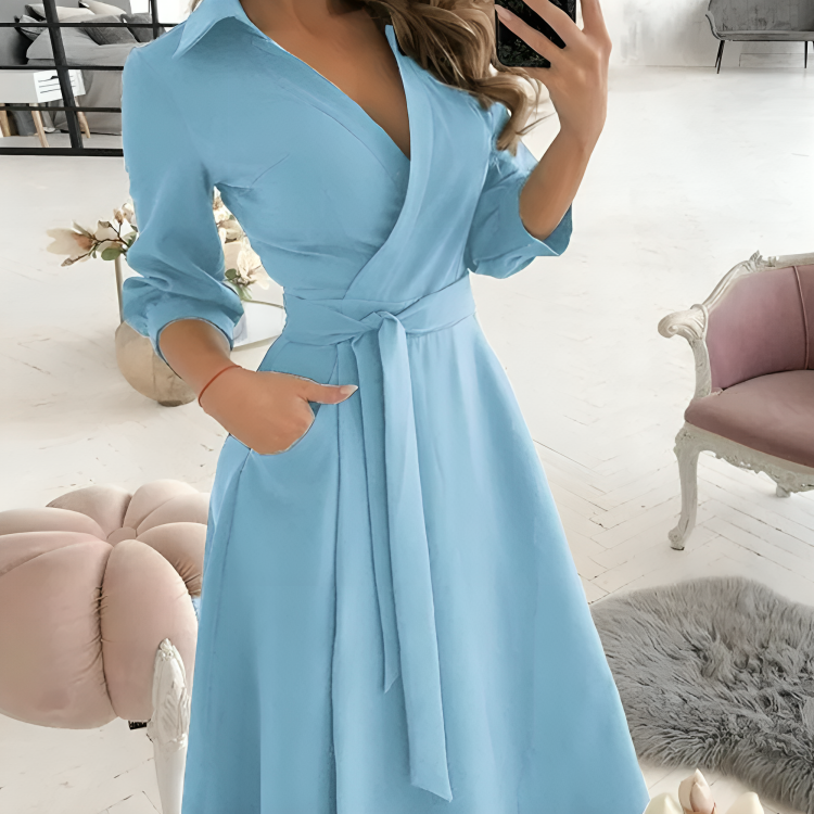 Robe portefeuille à col chemise