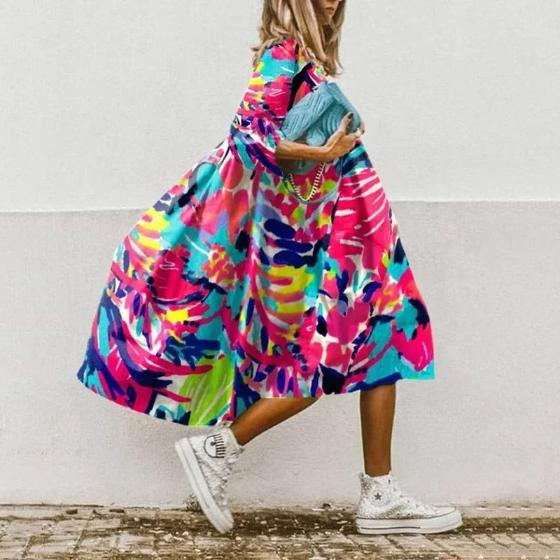 Robe ample imprimée fleurie