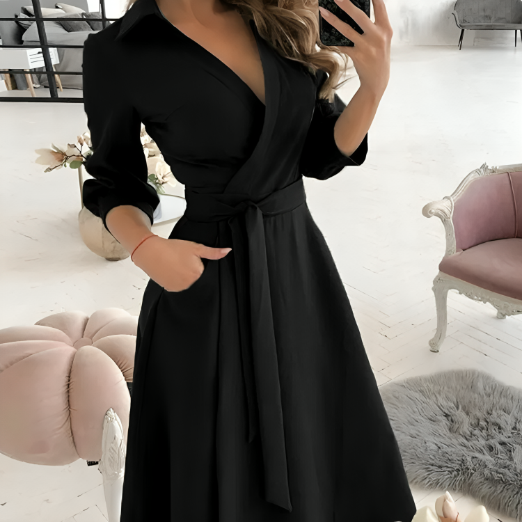 Robe portefeuille à col chemise