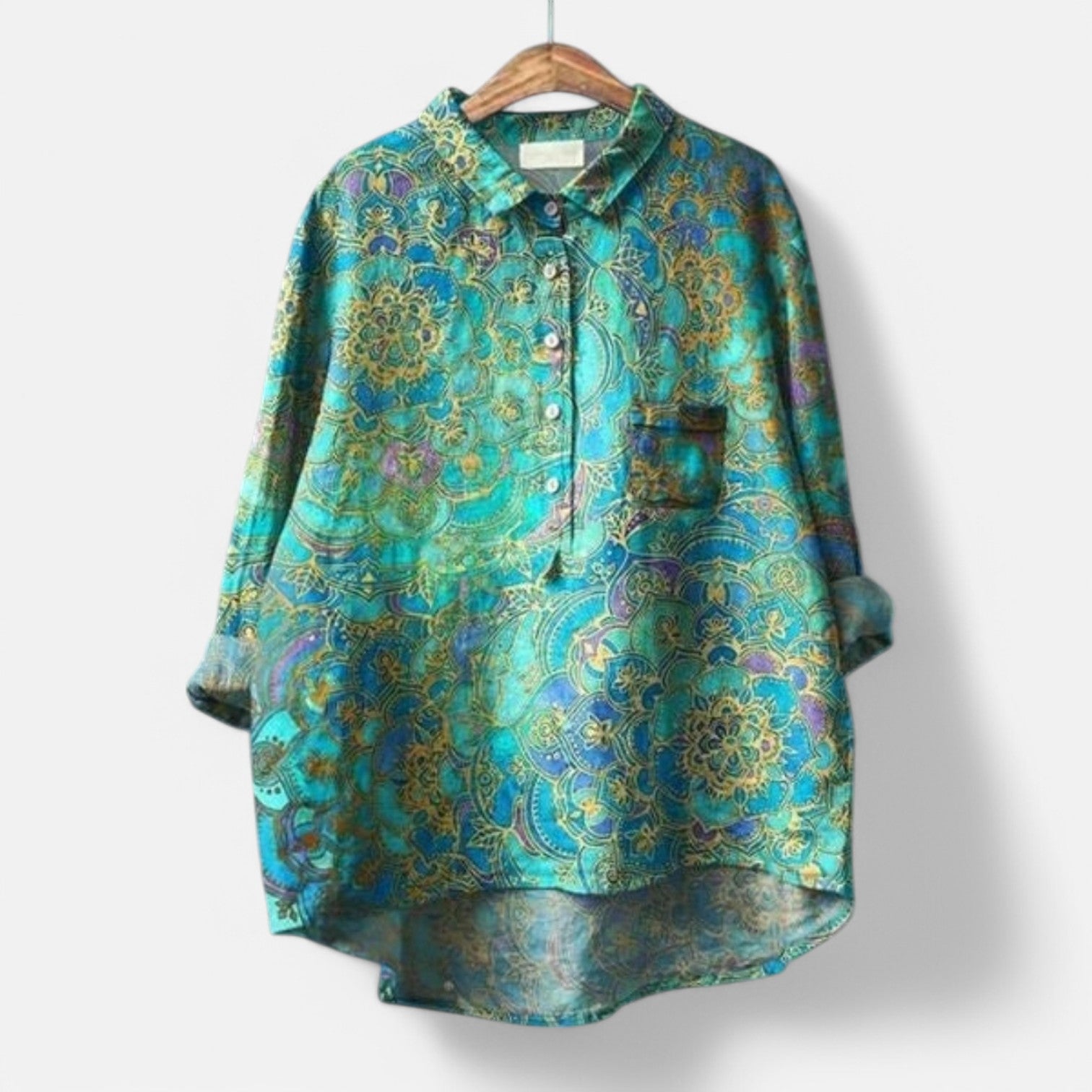 Chemise Oversize Fleurie | Coton Doux | Style Artistique et Décontracté