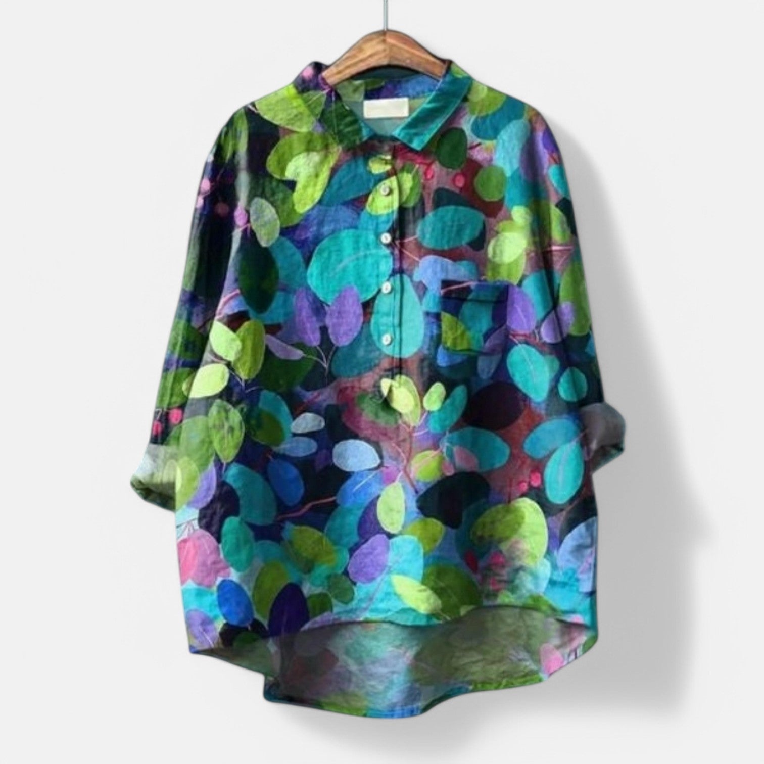 Chemise Oversize Fleurie | Coton Doux | Style Artistique et Décontracté