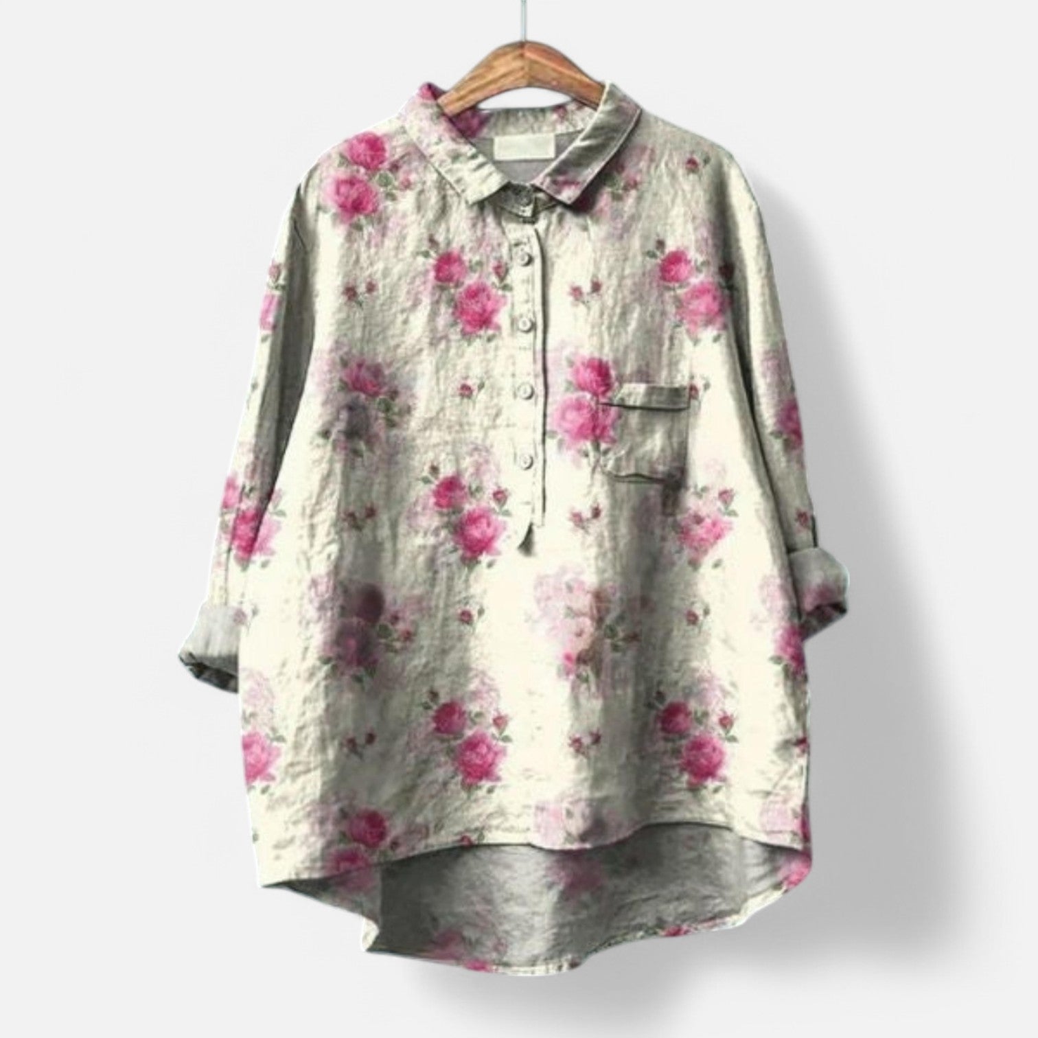 Chemise Oversize Fleurie | Coton Doux | Style Artistique et Décontracté
